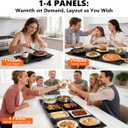 Electric Warming Tray,4-in-1 Modular Food Warmers for Parties Buffet with 10 Temp Settings and 8H Timer,33"x15" Glass Food Warming Mat,Portable Warmer for Catering & Gatherings