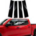A Set Window B Pillar Post Cover Trim Molding Kit fit for 2022-2024 Toyota Tundra Accessories with Gloss Black Self-Adhesive
