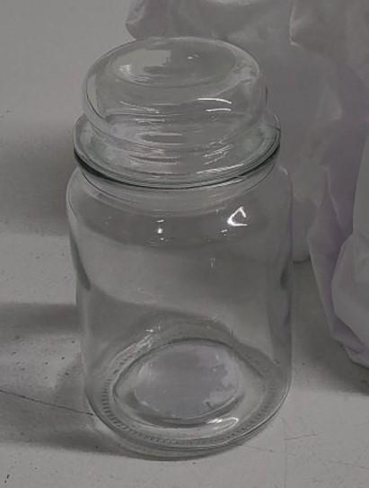 Glass Jar With glass Lid 3 Pcs 5"