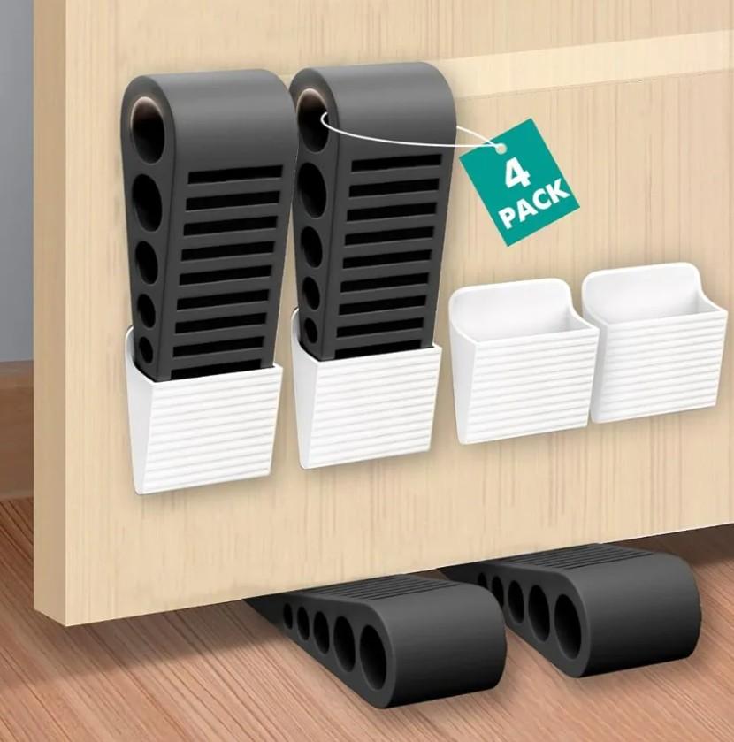 Rubber Door Wedge,Anti-Skid, Durable Door Stopper,Security Door Wedges for Suitable for Flooring of Various Materials, 6packs