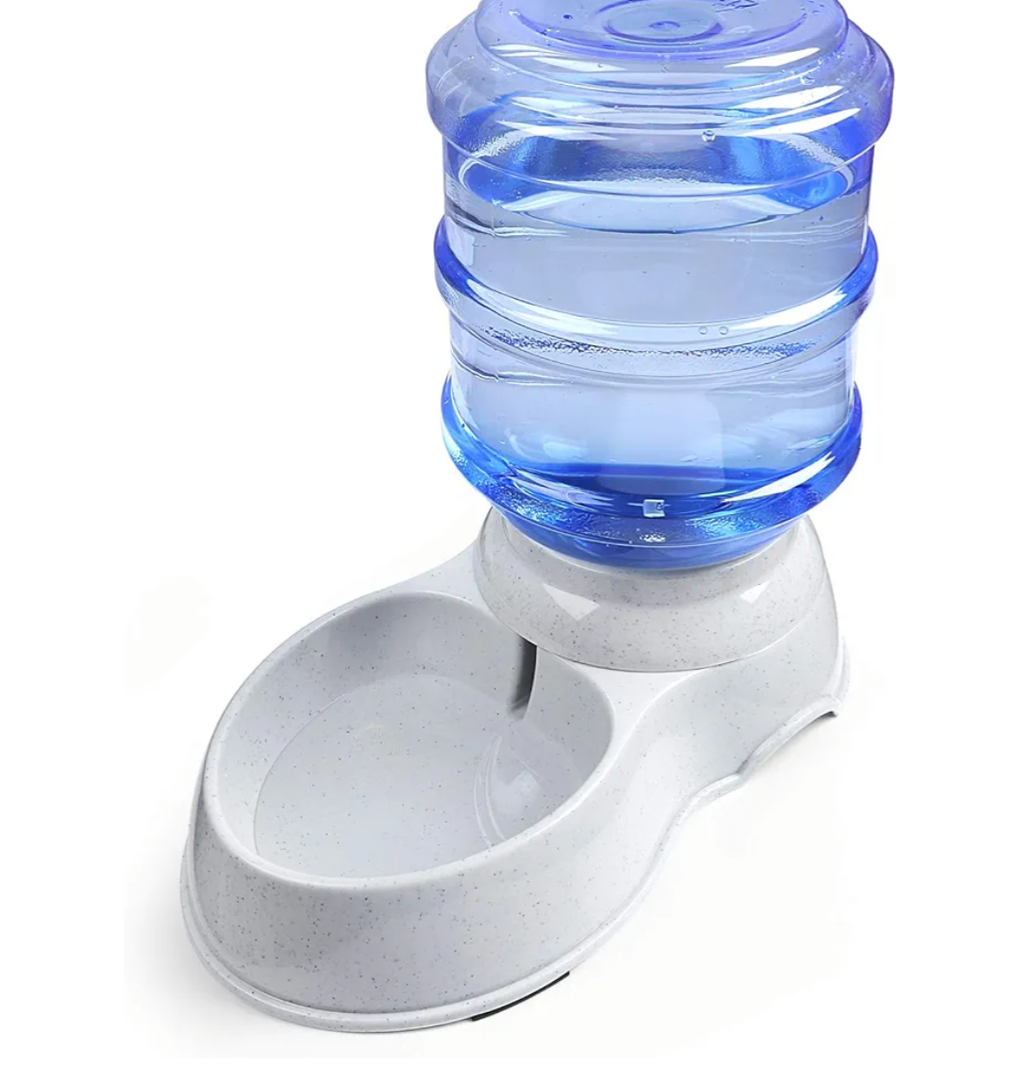 Pet Water Dispenser Station - 1 Gal Replenish Pet Waterer for Dog Cat Animal Automatic Gravity Water Drinking Fountain Bottle Bowl Dish Stand