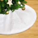 White Tree Skirts Faux Fur Tree Skirt Christmas Tree Skirt 36 inch Fur Xmas Tree Skirt for Christmas Tree Ornaments Holiday New Year Party Home Decorations