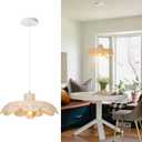 13.7" Boho Rattan Pendant Light，Adjustable Coastal Lamp Shade, Farmhouse Chandelier Vintage Hanging Lighting for Kitchen Island Bedroom Dining Room Living Room Restaurant Nursery