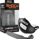 Shock Doctor Lip Guard, Adult and Youth Mouth Guard Football with Strap, Breathable Wide Opening Football Mouthpiece for Youth and Adults OSFA, Shock Doctor Mouth Guards, Max Airflow (Black/White)