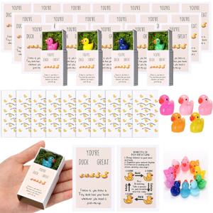 Wonderjune 36 Sets Teacher Appreciation Gifts Bulk Funny Positive Support Appreciation Gifts for Nurse Volunteers Employee Coworkers Ems Cna Lab Week Staff Team Mini Duck Emotional Card (Classic)