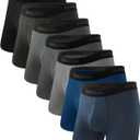 BAMBOO COOL Men's Underwear Breathable Boxer Briefs with Fly Moisture-Wicking Lightweight Underwear 7-Pack  XL