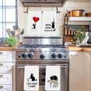 Cat Kitchen Towels Funny Tea Towels Cat Hand Towels for Cat Lovers Cat Dish Towels for Kitchen Cat Kitchen Towel Decorative Set of 4 Cat Bathroom Accessories Housewarming Gifts for Women