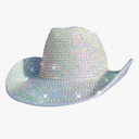 Fully Diamond Rhinestone Sequin Rave Cowboy Hat, Cowgirl Hat For Wedding Costume Cosplay Party