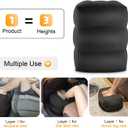 Maliton Inflatable Travel Foot Rest Pillow, Toddler Airplane Bed, Car Seat Foot Rest for Kids, Adjustable Height Leg Rest Pillow for Airplane, Home, Office(Black, 1 Pack)