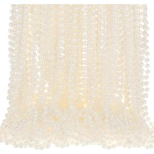 112 Feet Pearl Strings for Crafting 6mm Faux Ivory Pearl Garland for Crafts Artificial Craft String Pearls Beaded Chain Strands for Wedding Centerpiece Christmas Tree and Flowers Decor DIY Project (Cream)