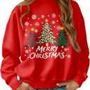 ZenGents Women Ugly Christmas Sweatshirt Long Sleeve Shirts O-neck Pullover (Red, XXL)