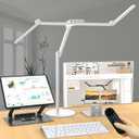 Micomlan Architect Desk Lamp for Home Office, 24W Adjustable Led Desk Light with Remote, 1500LM Bright Dimmable Computer Table Light Rotatable Office Lamp with Base for Cafting Monitor