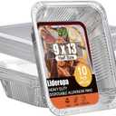 Disposable Aluminum Foil Pans with Lids 9x13-10 Pack Aluminum Foil Pans, Heavy Duty Aluminum Baking Pans for Cooking, Baking, Meal Prep, Parties & Food Storage
