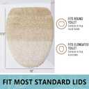 Arotive Soft Microfiber Bathroom Toilet Lid Cover, Machine Washable Seat Covers, 17.5 x 15, Stays in Place Rubber Backing, Fits Most Round, Elongated and Oblong Lids, Accessories Decor, Light Beige