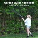Garden Water Hose Reel Cart, Holds 65-100 Ft of 5/8 Inch, Wall Mounted Garden Hose Cart, Portable Hose Holder for Convenient Hose Storage and Watering