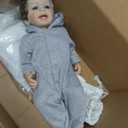Reborn Baby Boy 22 inch Anatomically Correct Baby Boy Doll Silicone Full Body Realistic Boy Toddler Baby Dolls Curly Hair with Teeth for Boys Girls Gift