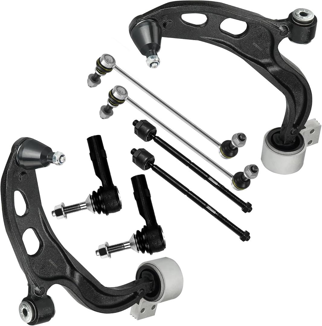 Front Suspension Control Arm Kit Compatible With 2010-2012 Ford Taurus & Flex and 2010-2012 Lincoln MKS Sway Bar Link, Outer & Inner Tie Rod End Suspension kit
