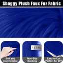Royal Blue 6x60Inch Faux Fur Shaggy Plush Faux Fur, Fabric Precut Strips Fluffy Fuzzy Faux Fur, Craft Beard Hair, Beard Miniature Dolls Rugs Mats Gift, Winter Halloween Christmas Costume Party Decor