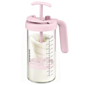 Borosilicate Glass Formula Mixing Pitcher – 32oz True Mixing Capacity, Time Dial for Freshness Tracking, Dishwasher-Safe, BPA-Free Lid, Perfect for Breastmilk Pitcher Method & Multi-Baby Feeding, Pink