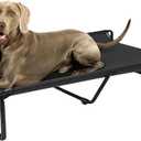 Veehoo Original Outdoor Elevated Dog Bed, Cooling Raised Dog Cot for Large Dogs, Portable Standing Pet Hammock Platform with Washable Breathable Mesh, No-Slip Feet, XX-Large, Black, CWC2201