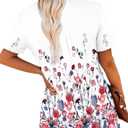 BETTE BOUTIK Women's Summer Tunic Tops Flowy Flare Botton Down Shirts Blouses S-3XL (01-whitecarnation)