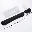 2 x Enlarge Keyboard Wrist Rest Pad, Classic Black Memory Foam Wrist Cushion with Easy Typing & Pain Relief, Anti-Slip Wrist Support for Gaming Computer Laptop Office