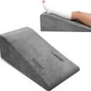Leg Elevation Pillow, Trapezoidal Foot Elevation Pillow for Elevation for Swelling, Blood Circulation Support with Handle and Removable Cover (Grey)