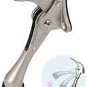 One Touch Kickdown Door Stopper, Door Holder, Heavy Duty Door Stops, Bottom of Door, Height-Adjustable Rubber Tips by HASHI (Satin Nickel 4 inch x 1pack)