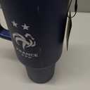 Logo Brands Soccer 40 oz Tumbler with Handle - Powder Coated-Stainless Steel with Straw  Leak-Resistant, Keeps Drinks Cold  Everyday Use  Great For Soccer Fans (France)