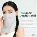 Face Cover for Sun Protection UPF 50+ UV Face Mask, UV Face Shield for Golf, Hiking Fishing & Outdoors Breathable (White)