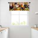 Valances for Windows,Rod Pocket,52 x 18 inch,Roosters Wood Background