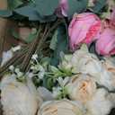 8 Pack Artificial Peony Flowers, Silk Peonies Flowers Fake Peonies Artificial Flowers Peonies Hydrangea Bouquet for Centerpiece Table Wedding Party Home Decor (8, Pink + White)