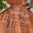 2pcs Clear Acrylic Wedding Signs - 5x7 Inch Modern Ceremony & Reception Signage with Holder