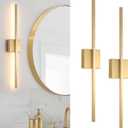 Wall Sconces Set of Two,LED Hardwired Dimmable Wall Sconce,Gold Wall Sconce for Bathroom, Living Room, Bedroom, Hardwired 3000K 28 Inch (2 Pack)