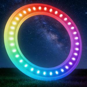 Light up Flying Ring Disc Toy for Kids Adults, 10" Large 12 Dynamic Modes Glow in The Dark Flying Ring, Led Flashing Beach Sport Disc, Outdoor Sport Activities Yard Night Camping, Toss Catch Game