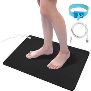 Grounding mat Kit for Healthy Grounding Energy, Grounding Pad for Sleep with Grounding Wristband & 15ft Grounding Cord, for Improve Sleep (12x24 Inch)