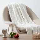 Moukeren Valentines Heart Throw Blanket 5060 - 3D Jacquard Heart Throw Blankets, Soft Cozy Romantic Valentines Gifts for Bed Couch Sofa Home Decor