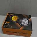 Auxbeam 6 Modes Amber White Round LED Pods, P4 Series 4 Inch 90W Flashing Offroad Strobe Lights, Dual Color Warning Off Road Fog Lights, 4x4 ATV Car Truck Spotlights, Pair