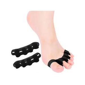 HLOES Toe Spacers for Women and Men, Toe Separators for Pedicure, Bunion Corrector, Hammer Toe Straightener, Plantar Fasciitis, Toe Spreaders for Foot Pain Relief and Foot Health. (2, Black)