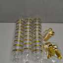 DI QIU REN  5oz Dessert Cups with Gold Rim and Golden Spoon, Plastic Dessert Parfait Cup Clear Appetizer Pudding Cup, Round Serving Goblet Cups Shot Glasse (Round Goblet with Gold Rim), 28 Dessert Cups