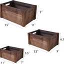 Farmhouse Antique Black Wooden Crate for storage,Rustic Decorative Boxes,Set Of 3 Nesting Wooden Storage Crates For display,Handmade Natural Solid Wood Box (Rustic Black)