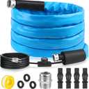 FANOVO 15ft Heated Water Hose for RV, Heated Drinking Water Hose with Energy Saving Thermostat to Keep Drinking Water Running in Cold Winter, for Campers, Trailers