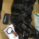 REECHO Hair Extensions, 4PCS Clip in Hair Extensions HE001 Natural Soft Synthetic Hairpieces for Women, Black Brown