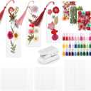 Fuyoooo 50 Pcs DIY Dried Flower Bookmark Making Kit, 3 Size Pressed Flower Transparent Bookmark Laminating Pouches Mom's Night Out Craft Valentines Wedding Gift for Women Book Lovers(Rainbow Colors)