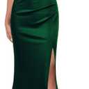 WOOSEA Women Sleeveless V Neck Split Evening Cocktail Long Dress, Size XL