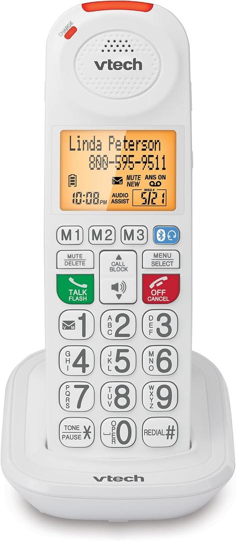 VTech SN5107 Amplified Additional Handset with Big Buttons, Large Display & 50dB Audio Assist for SN5127 & SN5147 Senior Phones