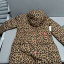 Amazon Essentials Girls' Long Heavyweight Hooded Puffer Jacket, Camel Cheetah Print, Medium