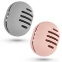 Fauxomor 2 Pcs Makeup Sponge Holder,Double-Sided Breathable Silicone Beauty Make Up Blender Case for Travel or Daily,Shatterproof Make-up Travel Case Quick Drying Easy to Carry,Grey+Pink (1 Count (Pack of 2))