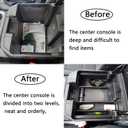 TACOBRO Center Console Organizer Compatible with 2020-2023 Silverado/Sierra 2500/3500HD/ 2019-2022 Chevy Silverado 1500 / GMC Sierra 1500 Accessories - Full-Coverage Insert Tray, ABS material Black