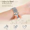JR.DM Starlight Metal Watch Band Women 20mm Dressy Strap Stainless Steel Chain Bracelet Compatible with Samsung Galaxy Watch 7/6/5/4/Active 2/4 6 Classic/5 Pro/FE 40mm 42mm 43mm 44mm 45mm 46mm 47mm